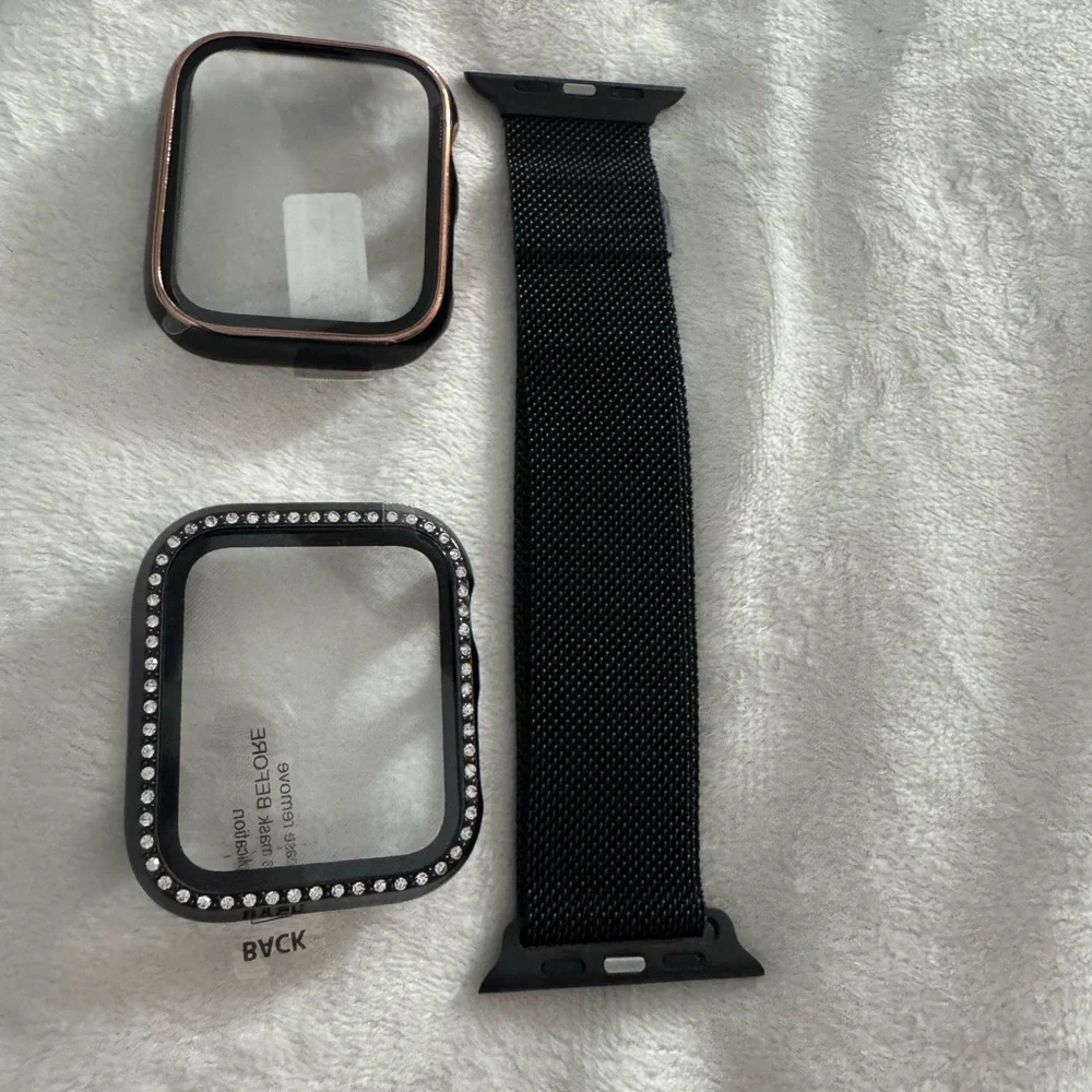 Luxe Black and Silver Smartwatch Case with Band